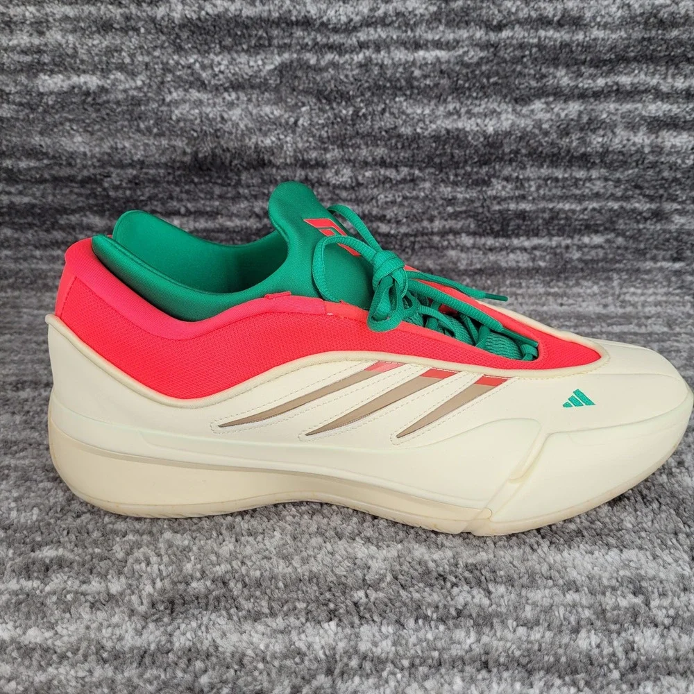 Adidas Dame 9 Basketball Shoes‎ Cream Lucid Red Green JH6627 Mens Size 13 NEW